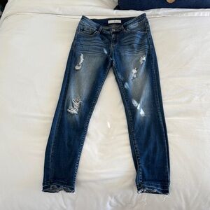 KanCan Dark Blue Distressed Skinny Jeans